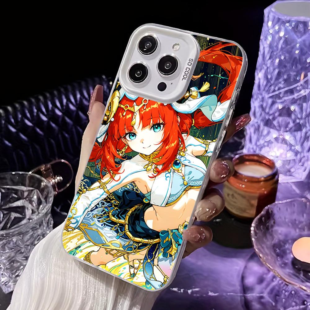 Game GI Nilou White Translucent Mobile Phone Case for iPhone 17 16 15 14 13 12 11 X XR XS 8 7 Air Pro Max Plus Colorful Cover
