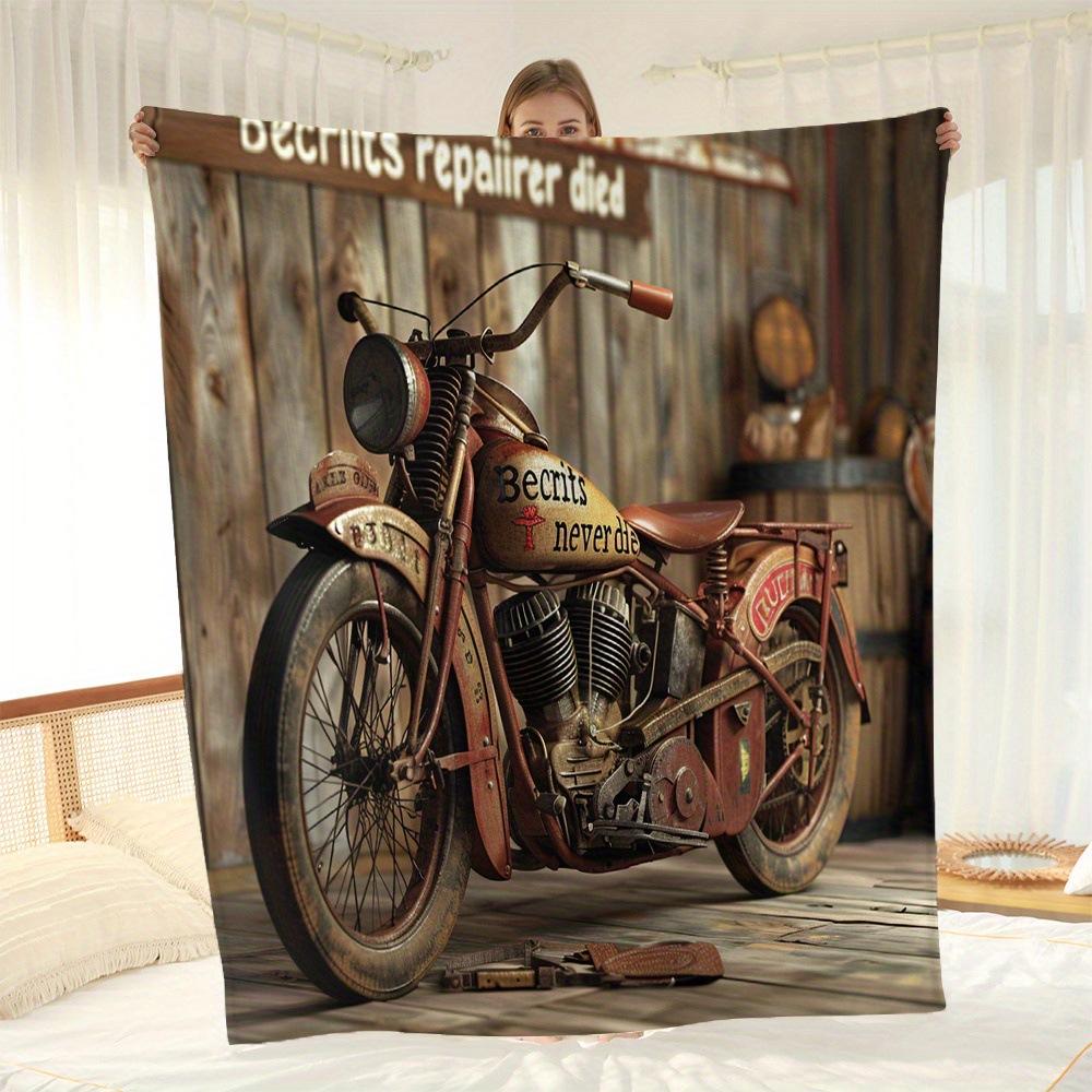 Motorcycle blanket flannel blanket foldable blanket washable sofa blanket plush blanket