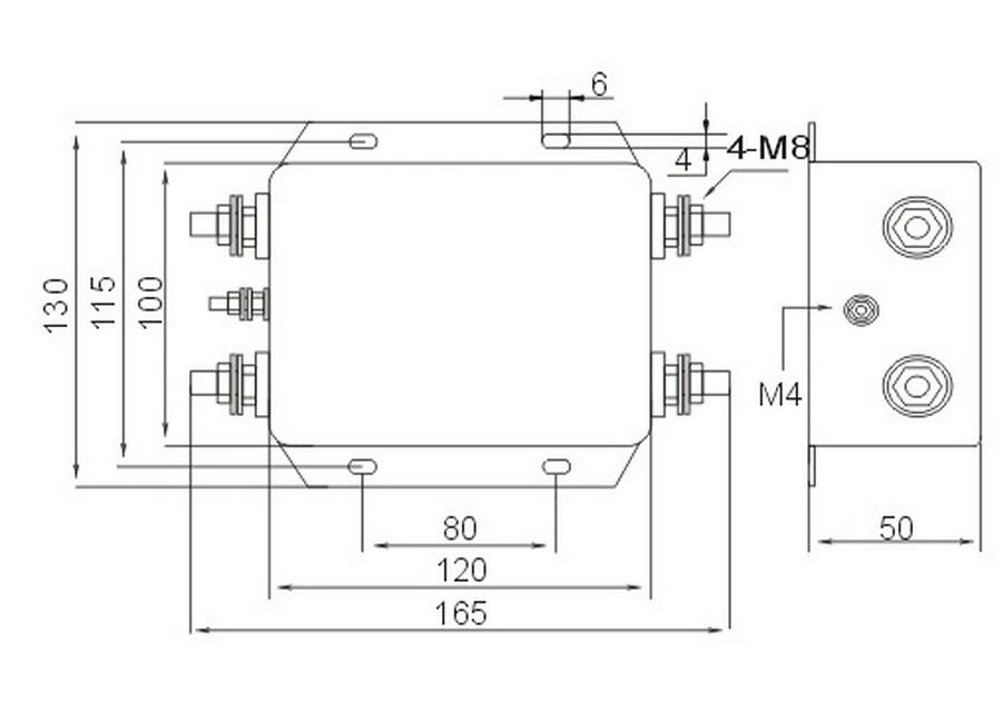 Single-Phase EMI Filter AN-100A4GB/AN-80A4GB (80A/100A Capacity)