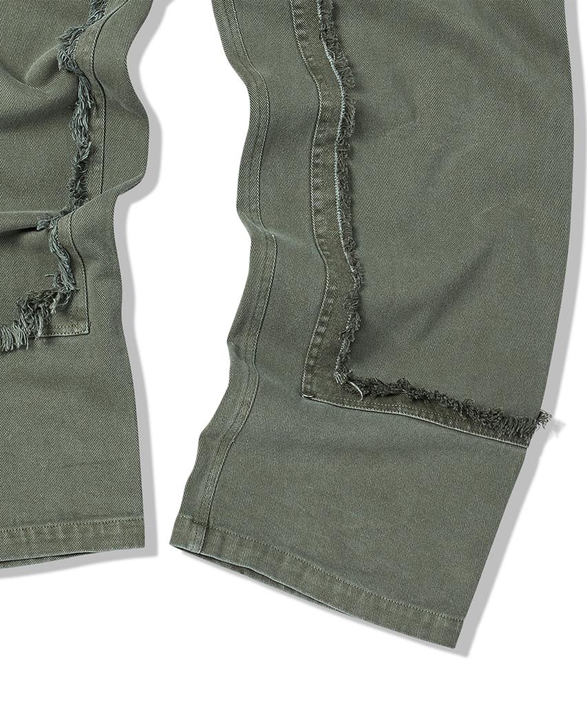 TRAVEL Distressed Twill Pigment Carpenter Pants Union Khaki