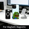Чехол для телефона с мемом "Грустная смешная лягушка" для iPhone 17, 16, 15, 14, 13, 12, 11 Plus, Pro, магнитный с беспроводной зарядкой MagSafe