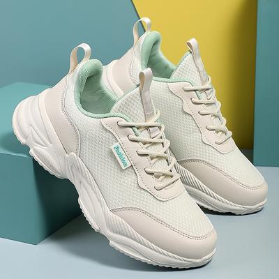 Женская сетчатая повседневная обувь 2024 года, новые весенние сетчатые дышащие кроссовки, легкие кроссовки на шнуровке с мягкой подошвой, Zapatillas Mujer