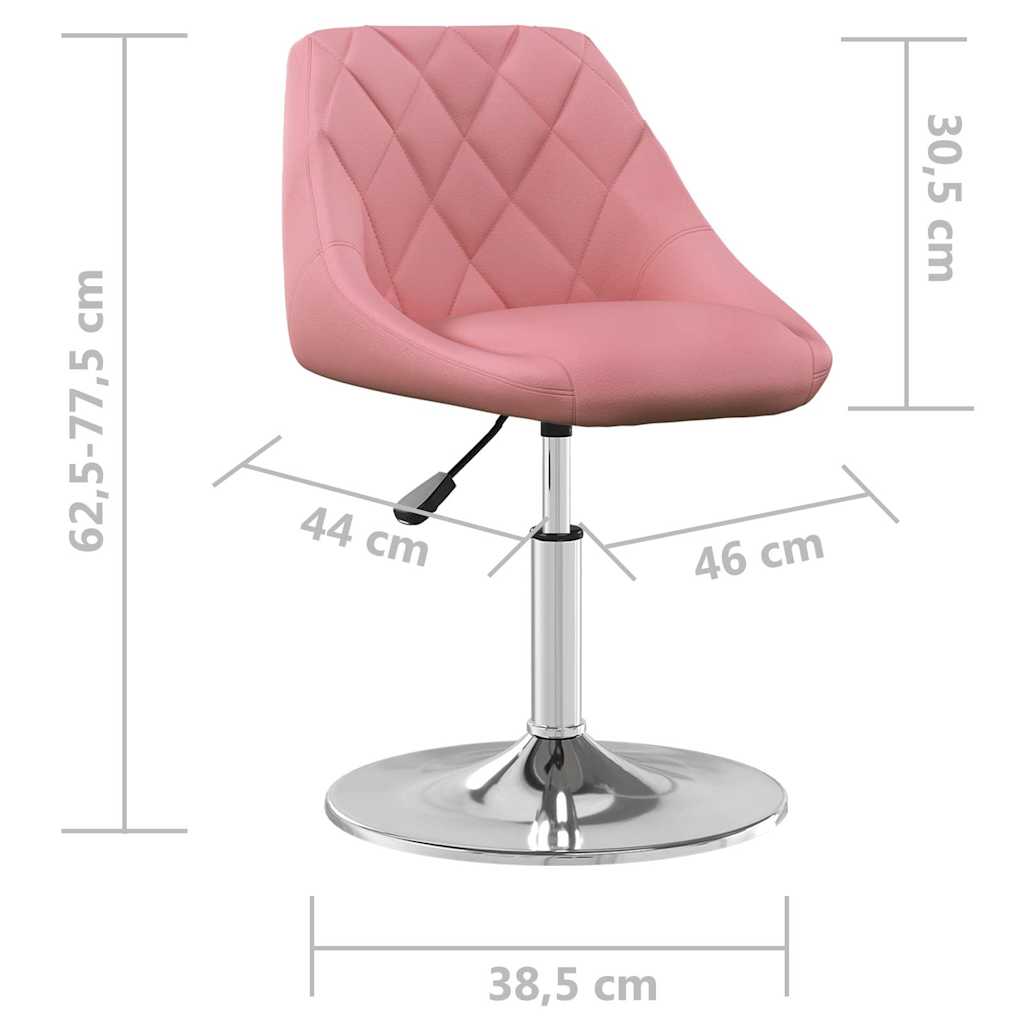 Dining Chairs 2 pcs Swivel Pink Velvet