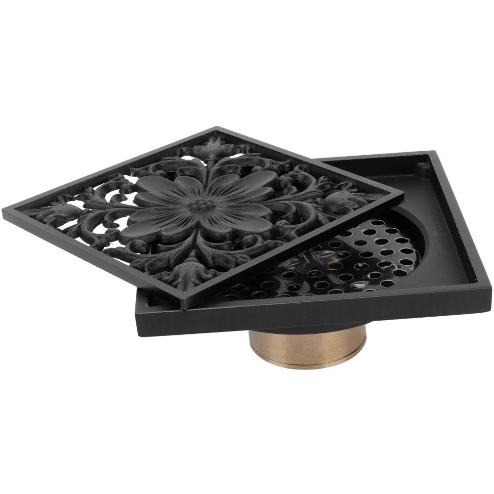 Brass Floor Strainer Square Floor Drain Universal Fit Concealed Floor Drain Commercial Use