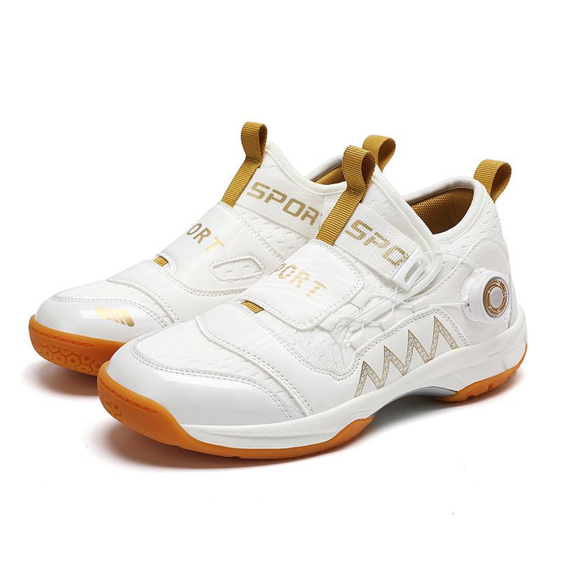 Children's Badminton Shoes Boys and Girls Breathable Ultra Light Rotary Buckle Training Shoes Fencing Table Tennis Tennis Shoes