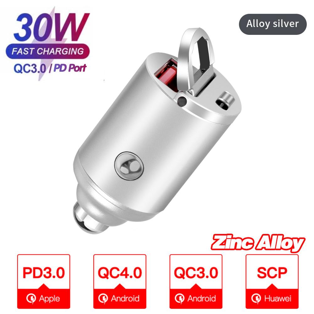 Автомобильное зарядное устройство VT 30 Вт USB быстрое зарядное устройство QC 3.0 быстрая зарядка Type C PD зарядный адаптер гнездо прикуривателя зарядное устройство для мобильного телефона