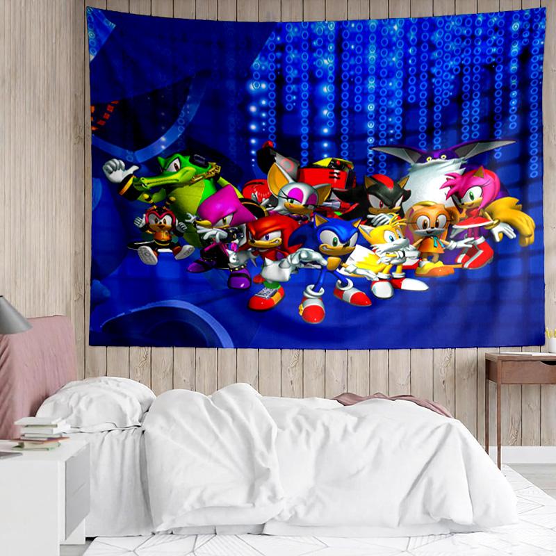 1PC hedgehog Speed Adventure K-pop music group Tapestry Accessories for Bedroom,Livingroom, dormitory Room Wall Decor Fan Birthday Gifts
