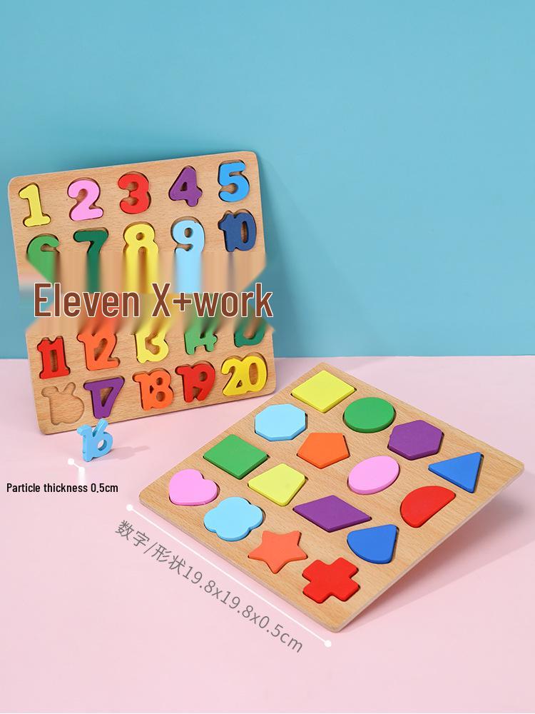 Пазл из строительных блоков для распознавания чисел и букв, развивающие игрушки, доска для захвата рукой для детей от 2 лет и старше.