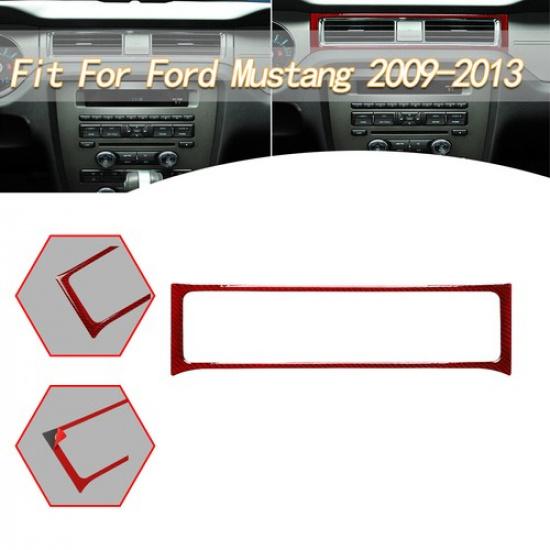 Red Carbon New Fiber Center Console Air Vent Cover Trim For Ford Mustang 2009-13