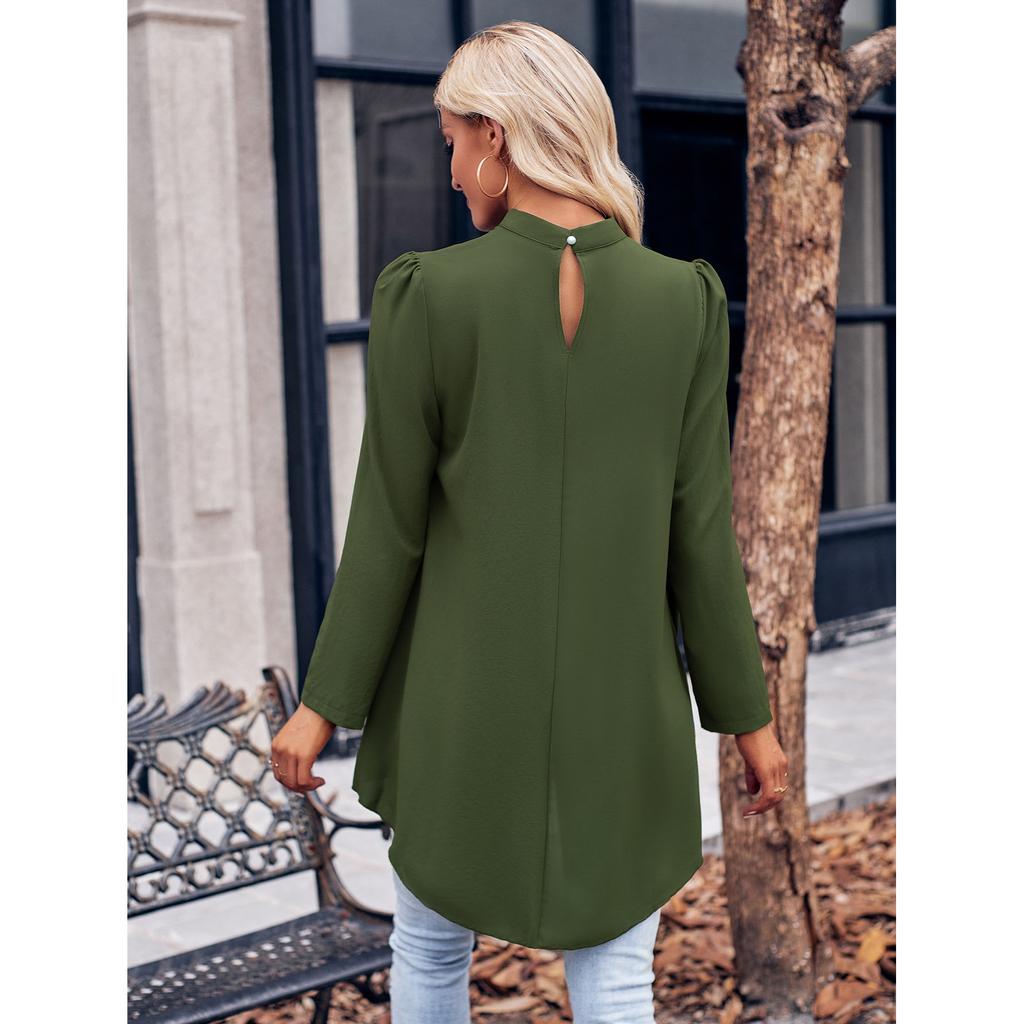 Повседневная женская модная однотонная рубашка с высоким воротником и длинными рукавами, пальто из искусственной кожи с двумя рубашками для женщин, элегантная женская одежда, осенняя одежда