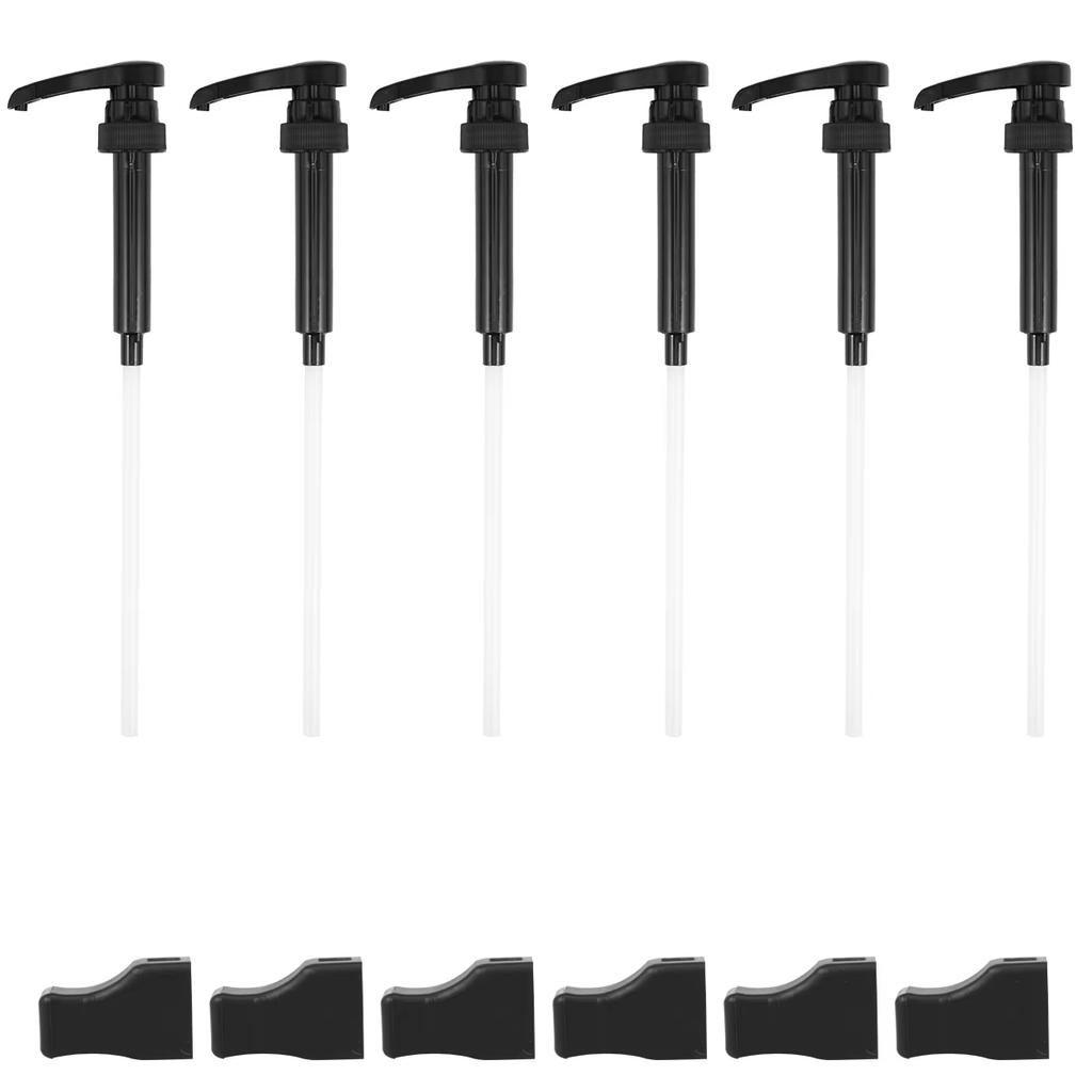 6 шт., дозатор для кофейного сиропа, многоразовый дозатор для бутылок-насосов, 10 куб. см., без капель, с прессованным дозатором для кофейного сиропа с крышкой для рта