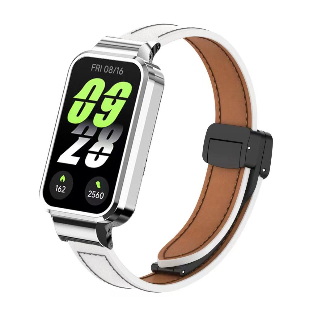 Для Xiaomi Smart Band 9 Active кожаный ремешок магнитная складная застежка для Redmi Band 3 металлический защитный чехол интегрированный ремешок