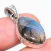 Natural Labradorite Gemstone 925 Solid Sterling Silver Gift Pendant 1.50" q5H42
