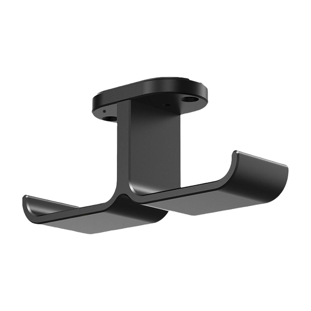 Dual Headphone Stand Hanger Under Desk Mount Hook Storage Rack for Office and Home Space Saving Metal Bracket Black