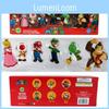 Six Piece Super Mario Bros Action Figure Toys Set Featuring Luigi Yoshi And Mushroom Collectibles For Kids