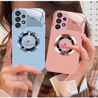 Samsung S23Ultra Metal Liquid S21 Ring Lotus S10e Advanced Anti-Fall S20 Case