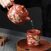 Teapot with 2 Cups Dragon And Phoenix Color-changing Purple Clay Teapot Hand-made Zisha Tea Set Kung Fu Tea Pot for Teapot Tea Lovers Gift