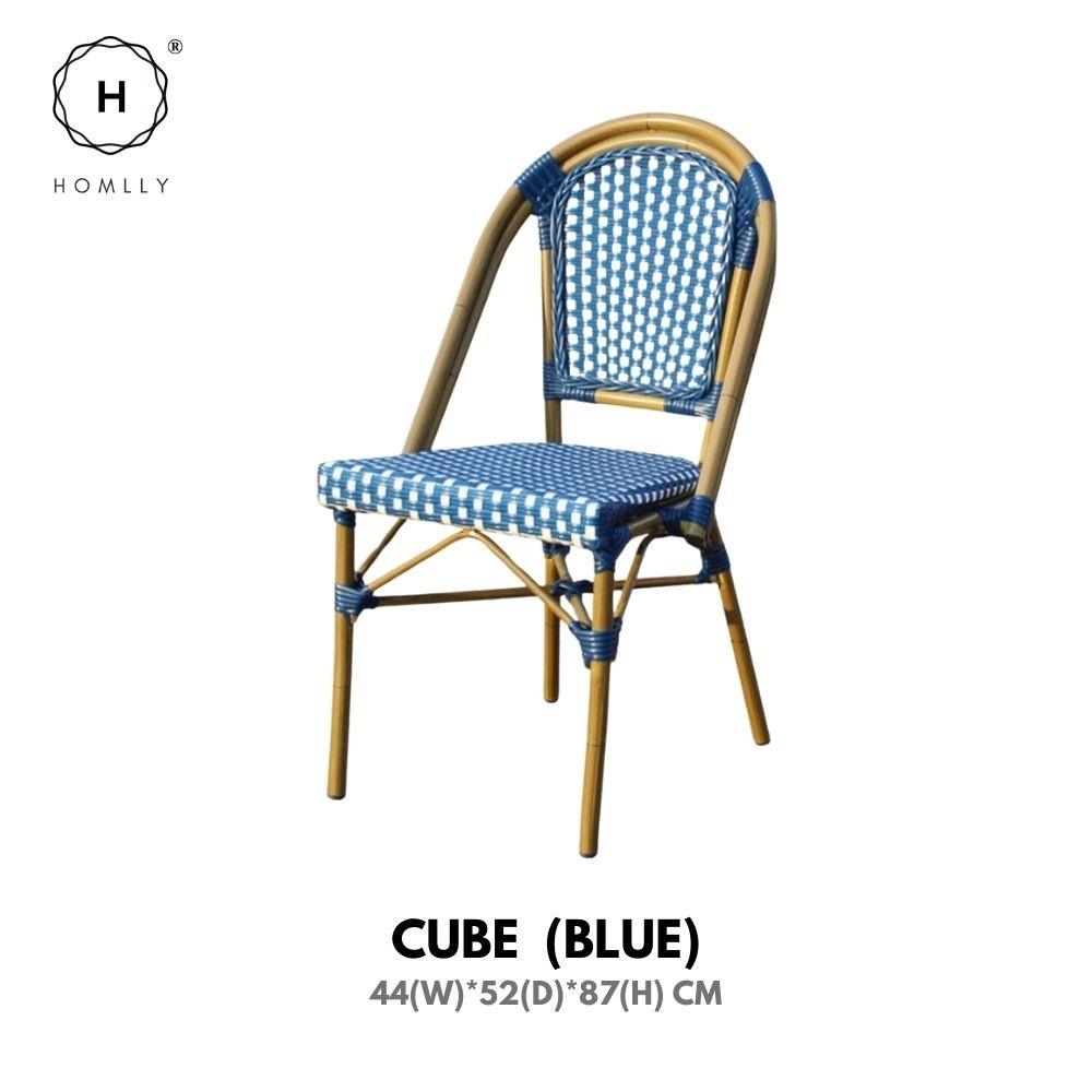 HOMLLY Франсуа Французский Ротанг Уличный Бистро Обеденный Патио Балкон Стул (X2ШТ)