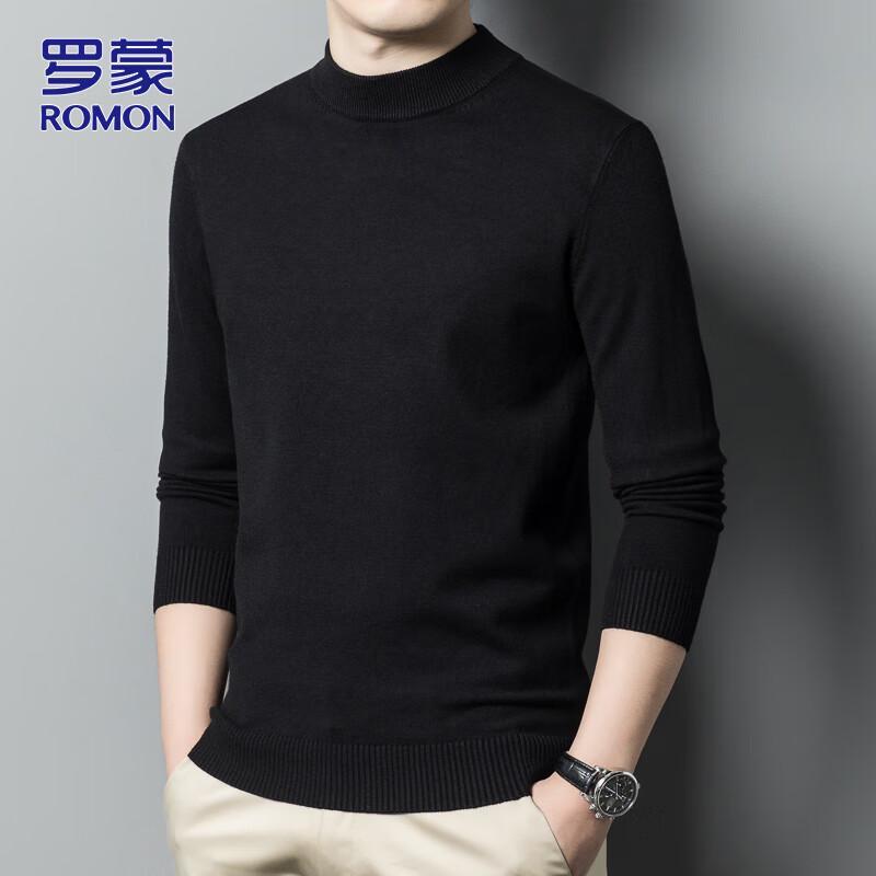 ROMON Men's Half-High Collar Knit Sweater