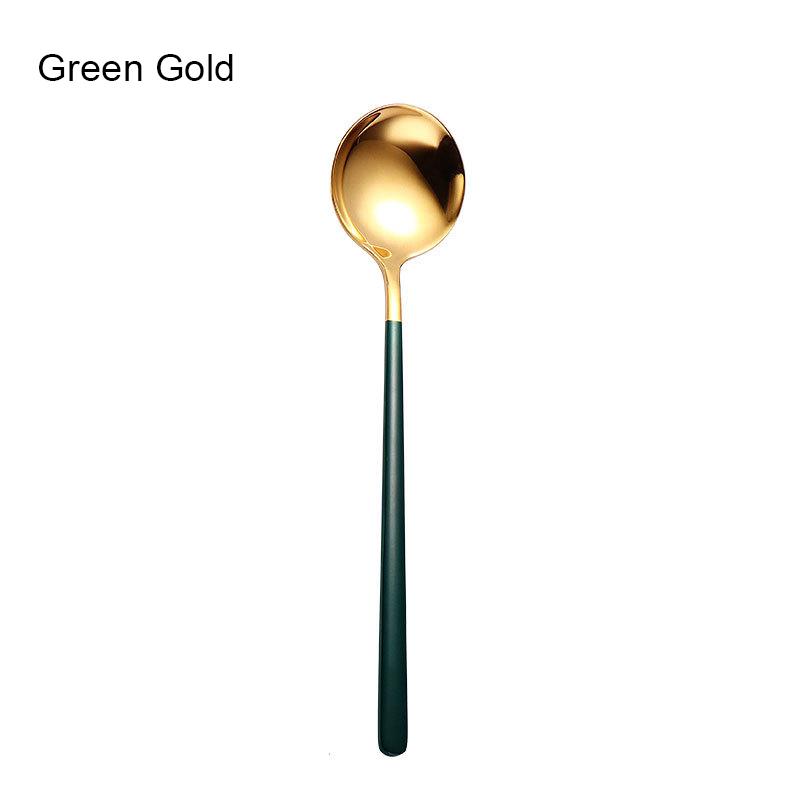 Korean Spoon Stainless Steel Exquisite Long Handle Spoon Soup Kitchenware Dessert Spoon Kitchen Tableware Akcesoria Kuchenne