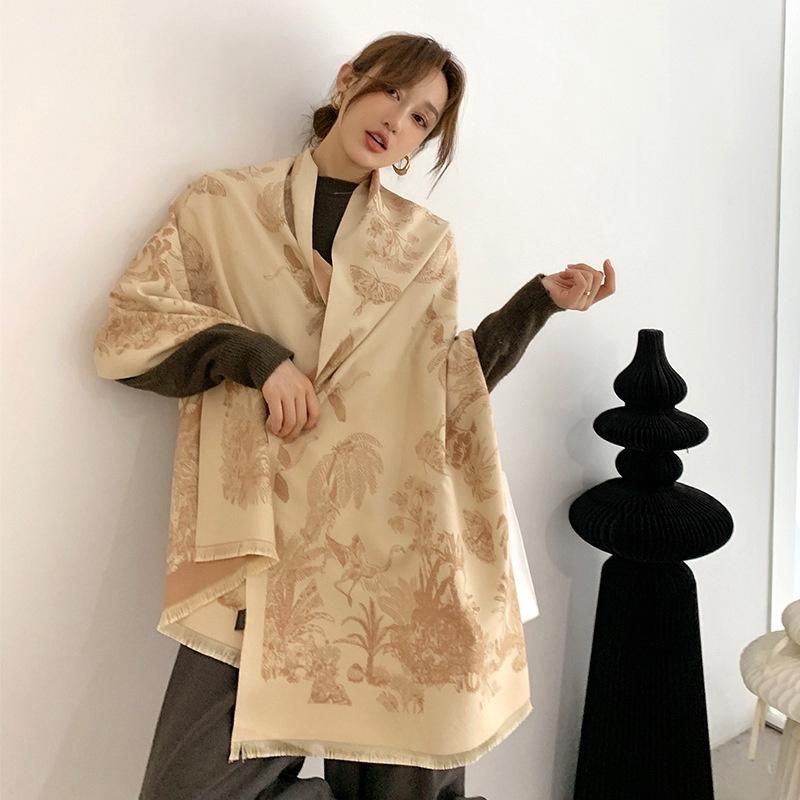 Women Scarf Cashmere Thickened Warm Shawl Office Air-conditioning Blanket