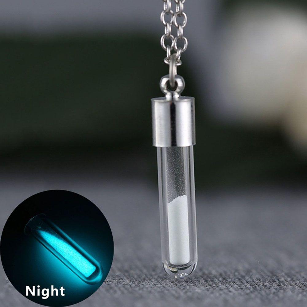 Unique Gift Vial for Women Vintage Glass Glow In The Dark Glass Bottle Necklace Pendant
