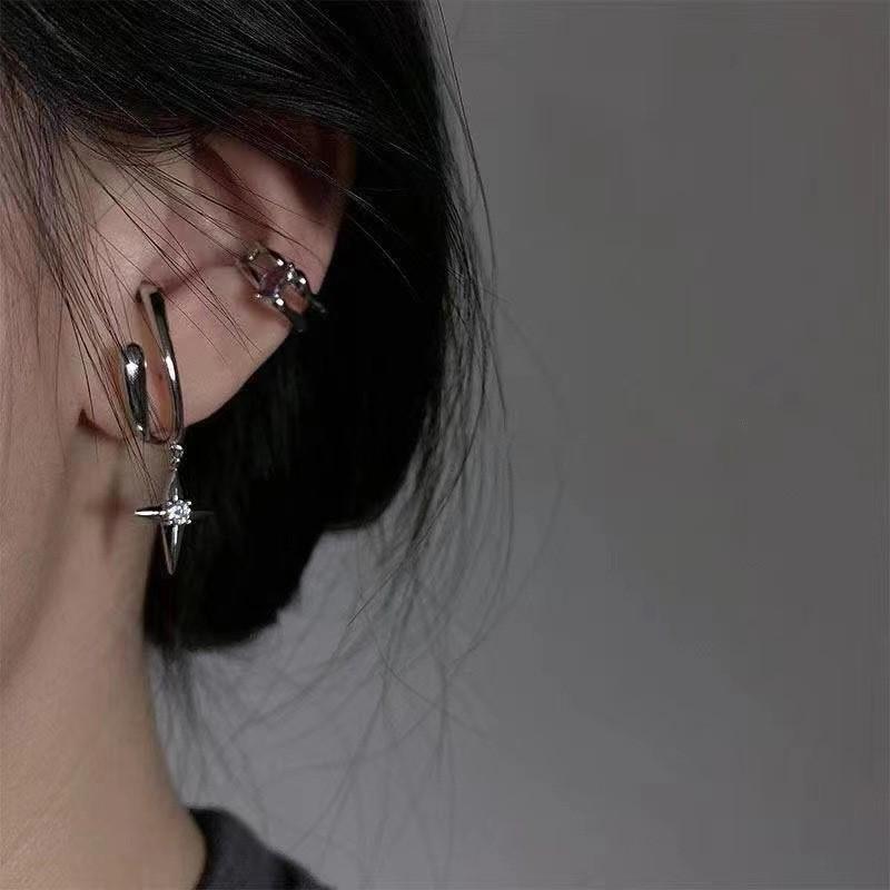 iF ME Женские серьги, элегантные серьги-клипсы с кристаллами и звездами, серебряные серьги для женщин, гипоаллергенные серьги, ювелирные аксессуары
