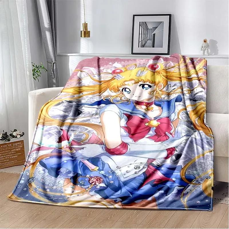Милое одеяло с принтом в виде 3D-мультяшного персонажа S-Sailor-Moon, модное, мягкое, уютное, для гостиной, спальни, дивана-кровати, дорожное одеяло, подарок на день рождения для ребенка