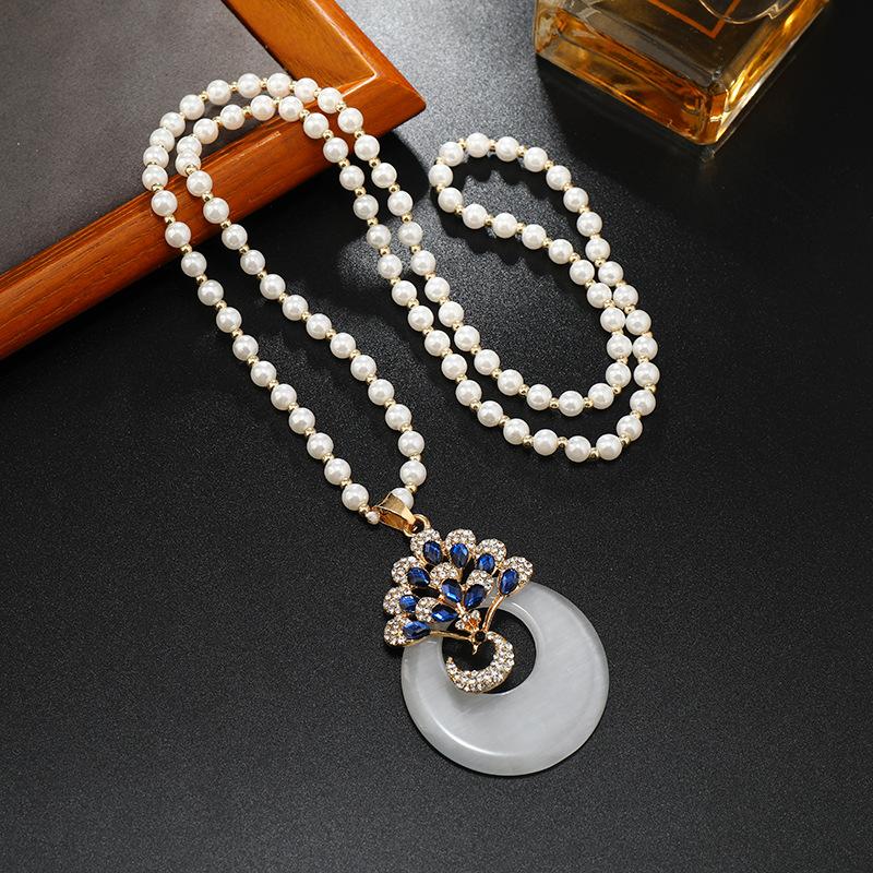 Длинное и изысканное колье, хрустальный кулон, цепочка для свитера, высококачественное и универсальное колье, простые и высококачественные аксессуары для цепочки для свитера.