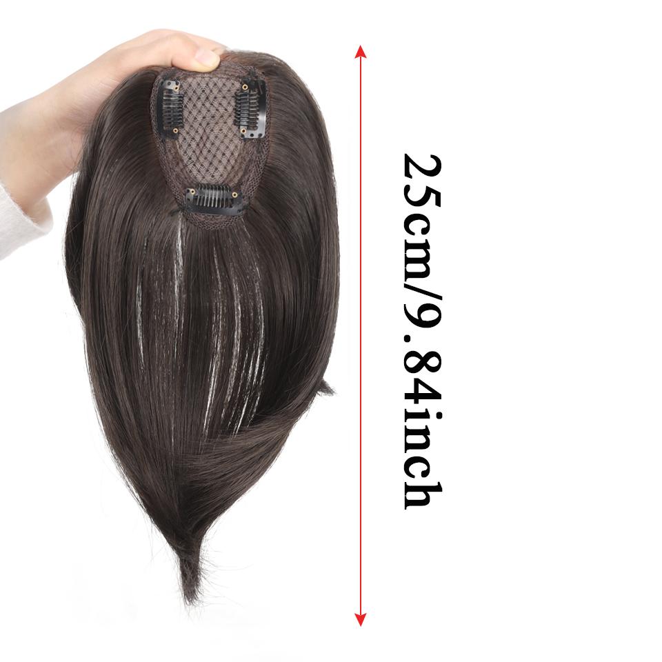 10-ДЮЙМОВЫЙ синтетический короткий прямой топпер на заколке для наращивания волос, натуральный пушистый топ, искусственная часть волос с заколкой для челки