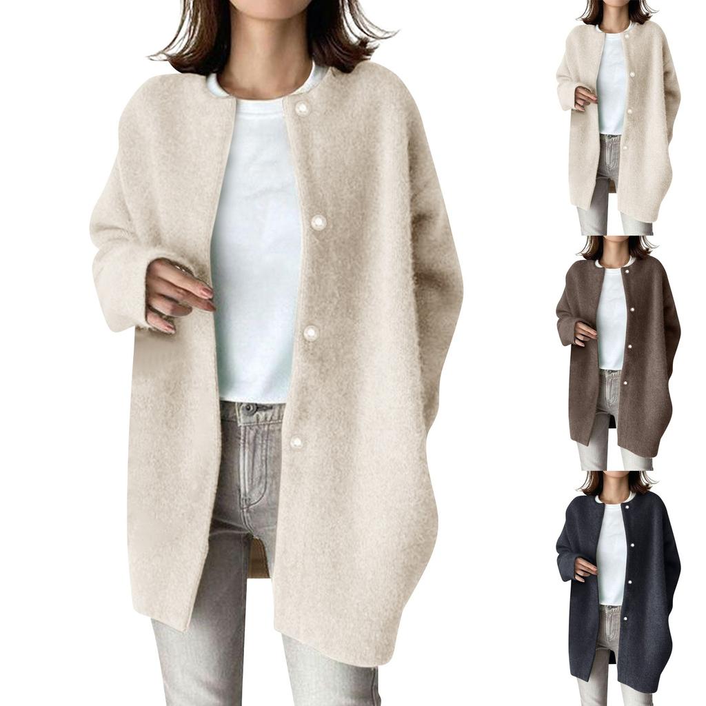 Women's Warm Printed Button Coat Lightweight Coat Coat