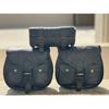 Black Leather Motorcycle Saddle Bag 3 Side Panniers Luggage Saddlebags Tool Bags