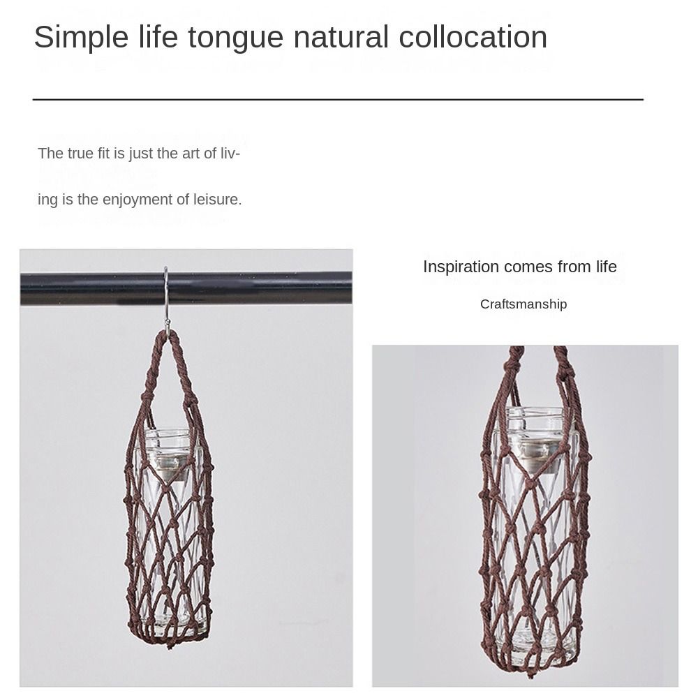 Ручной вязки чехол для бутылки с водой, вязаный рукав для чашки, полезная сетчатая сумка для чашки для воды для спортивных походных аксессуаров