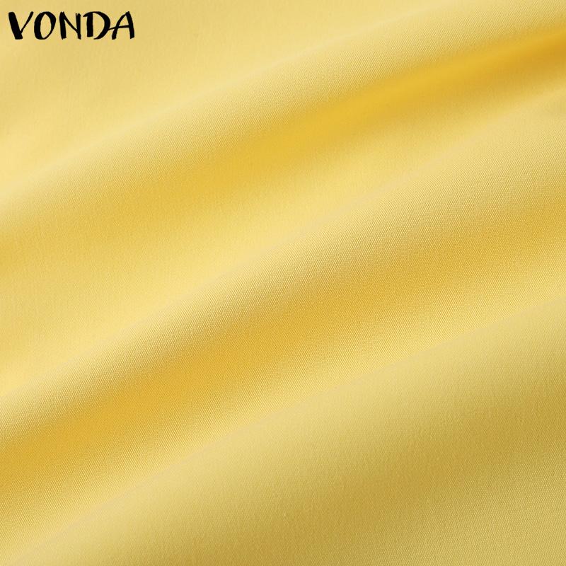 VONDA Женская повседневная свободная блузка с круглым вырезом и коротким рукавом
