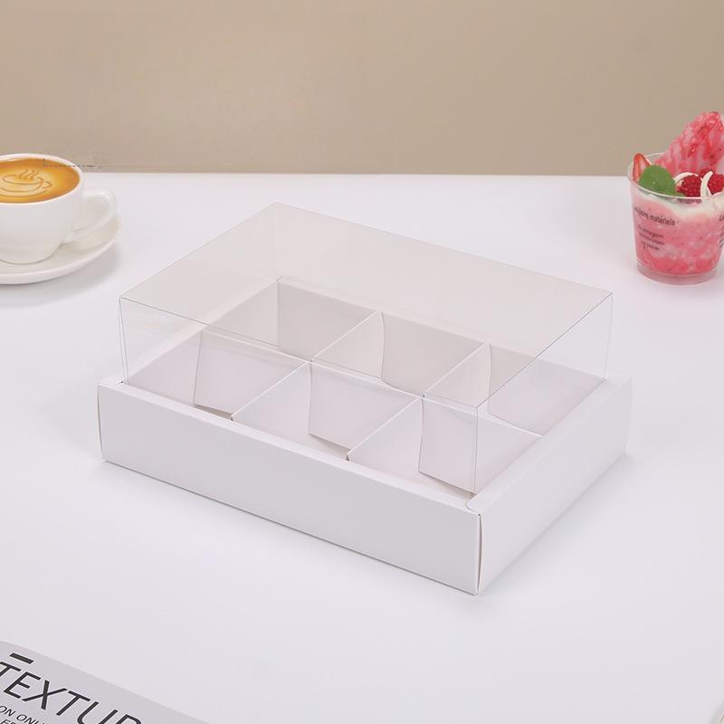 10 Sets of Kraft Paper Nine Grid Picnic Boxes 12 Grid Hotpot Takeaway Packag Box Afternoon Tea Pastry Baking Paper Cupcake Box Thickened No Pack Rope