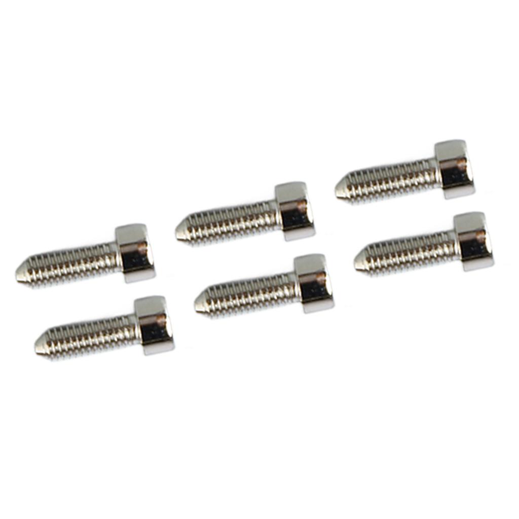 6PCS Guitar Hex Head Screws Double Tremolo Bridge Saddle String Locking Screw with Taper Tip Silver