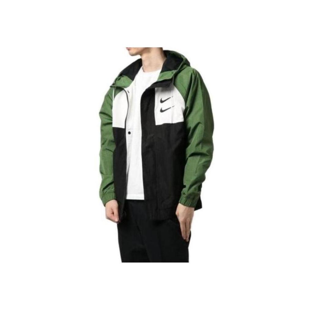 Nike Спортивная одежда Swoosh Ветрозащитная куртка с двойным крючком Мужская верхняя одежда Зеленый CJ4889-010