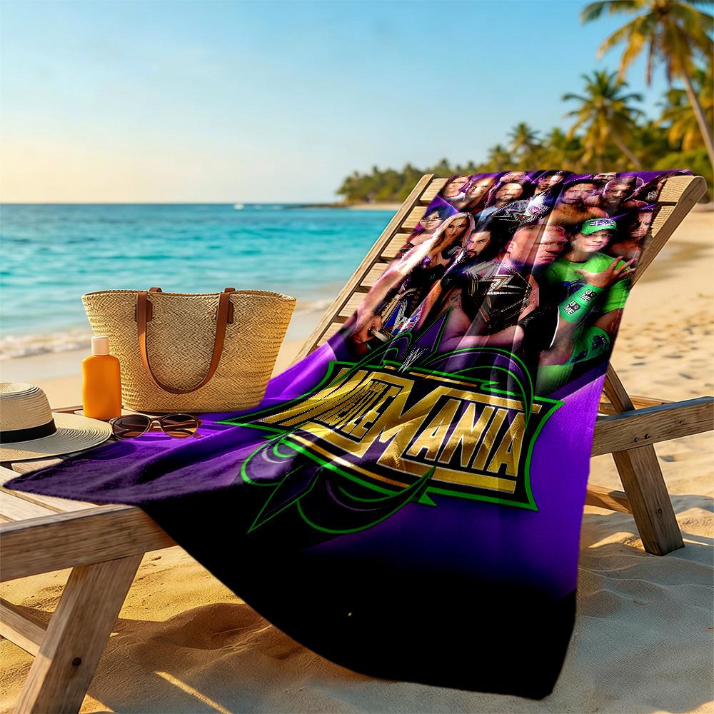 Wrestlemania Beach Towel Soft Durable Quick-Dry Comfortable Lightweight Suitable for Swimming, Gym, Camping, Yoga Vacation