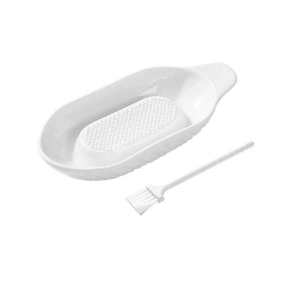 White Food Hand Grinder Portable Porcelain Grater Plate Kitchen Garlic Masher  Fruits Processing