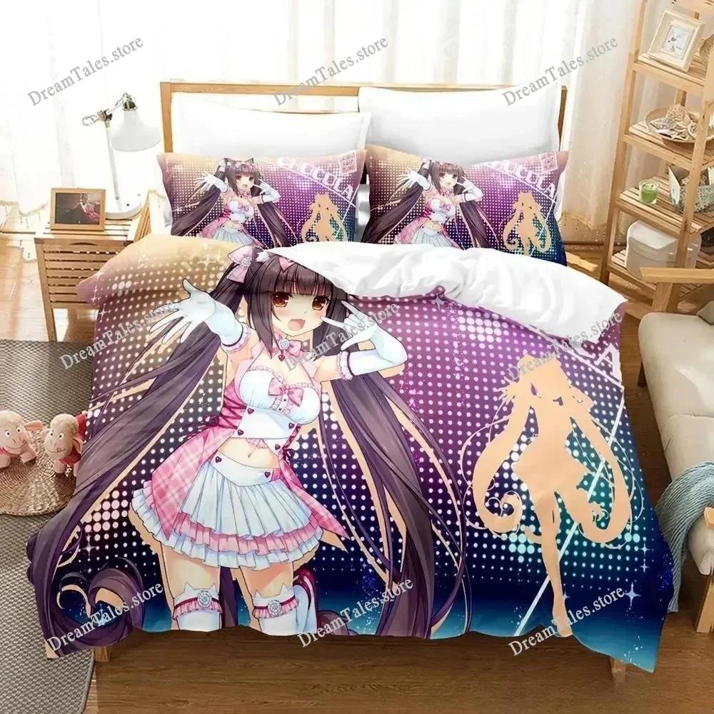 3D Печать Аниме Кавайные Девушки Nekopara Комплект Постельного Белья Односпальный Полуторный Полный Евро Кинг Размер Комплект Постельного Белья для Взрослых Детей Пододеяльник Комплекты741