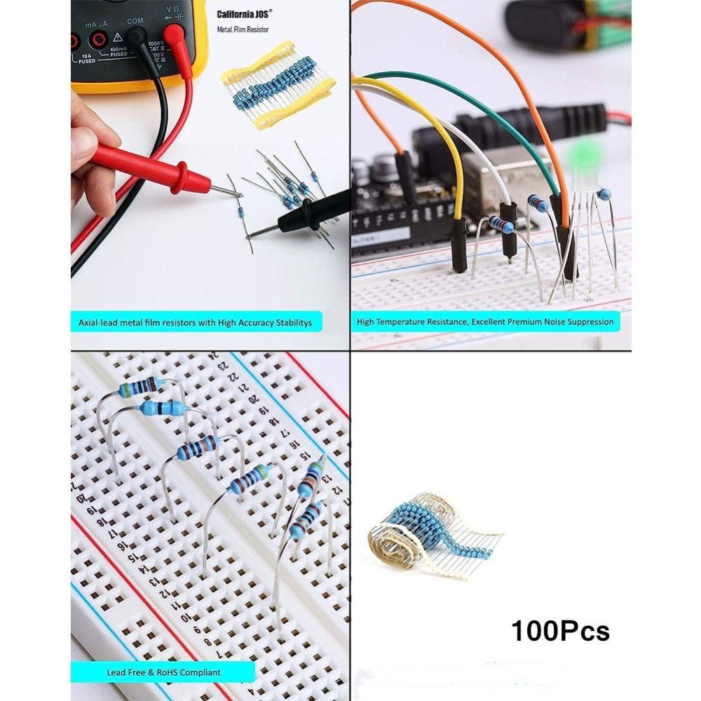 100PCS 1000 Ohm 1k Ohm Resistor High-precision 1/4W Resistors Metal Film Resistor Electronics