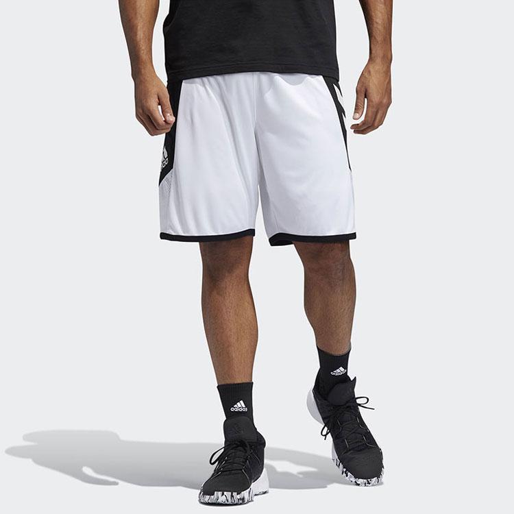 Adidas Color Block Stripe Logo Print Casual Sports Basketball Shorts Men Shorts White GC8081