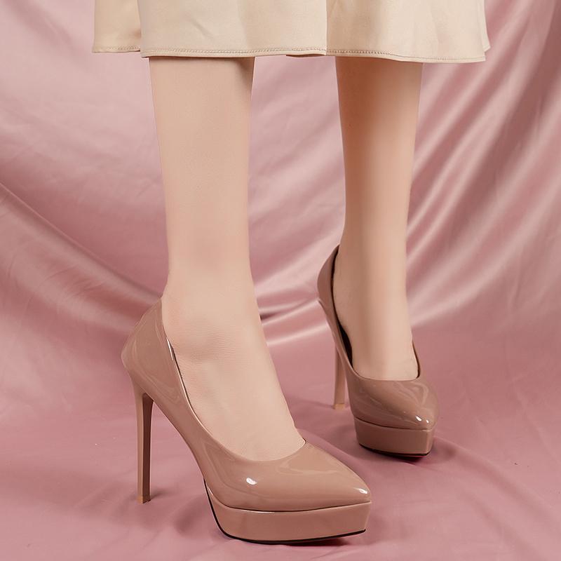 Модные туфли на высоком каблуке женские летние новые лакированные однотонные элегантные туфли на шпильках с острым носком без застежек Zapatillas Mujer