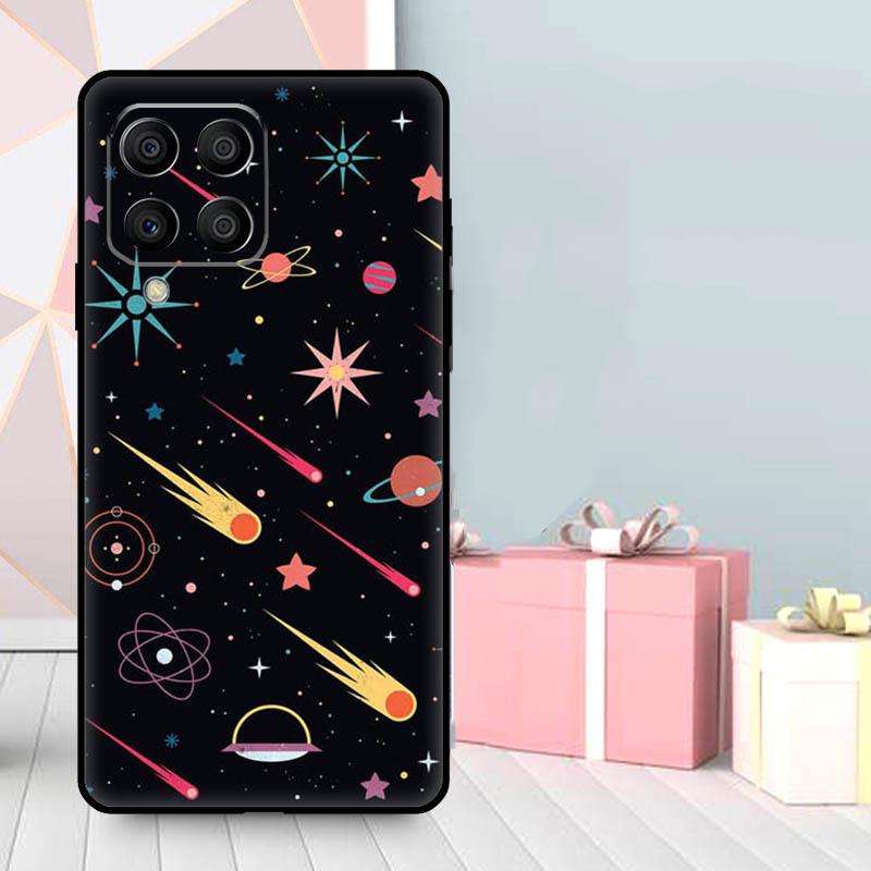 Черный Луна Звезды Космос Астронавт Чехол Для Samsung Galaxy M56 M52 M32 M53 M16 M11 M21 M31 M35 M12 M13 M14 M15 M36 M55 M34 M54