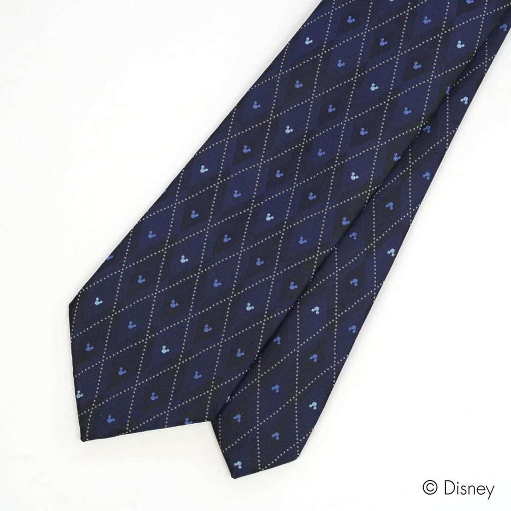 Disney Галстук Mitsumaru с узором «Аргайл» D50035, один размер, идеально подходит для бизнеса или в качестве подарка, темно-синий, большинство, повседневный,