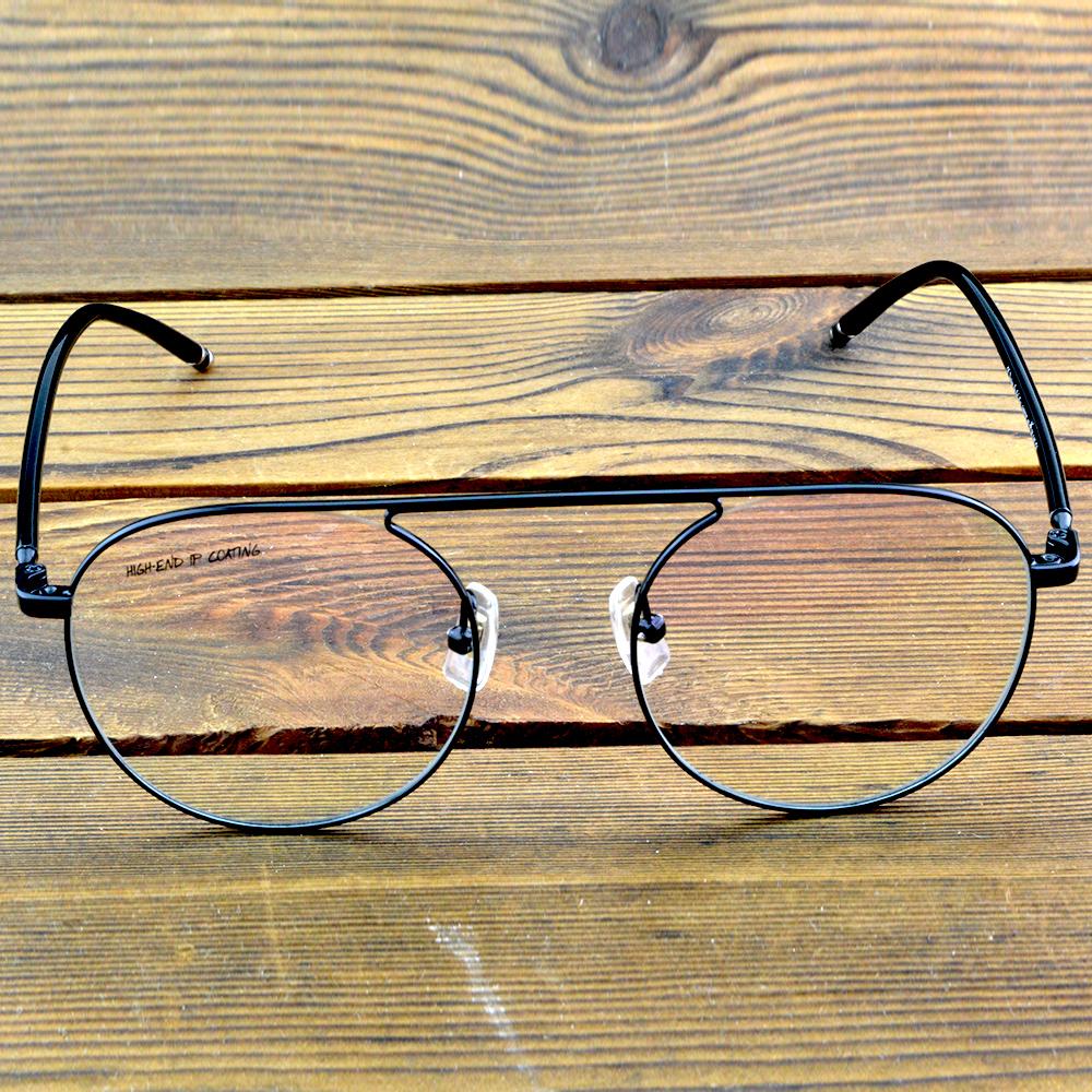 Полностью ободковая черная титановая оправа для оптических очков в стиле авиатор – Легкая металлическая оправа для мужчин и женщин