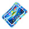 Baby Water Play Mat PVC Inflatable Fish Patterns Rectangle Shaped Water Pad for Children Blue