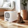 Кошачий туалет с крышкой Закрытый горшок для кошки Верхний вход Защита от разбрызгивания Легко чистить с совком для кошачьего наполнителя