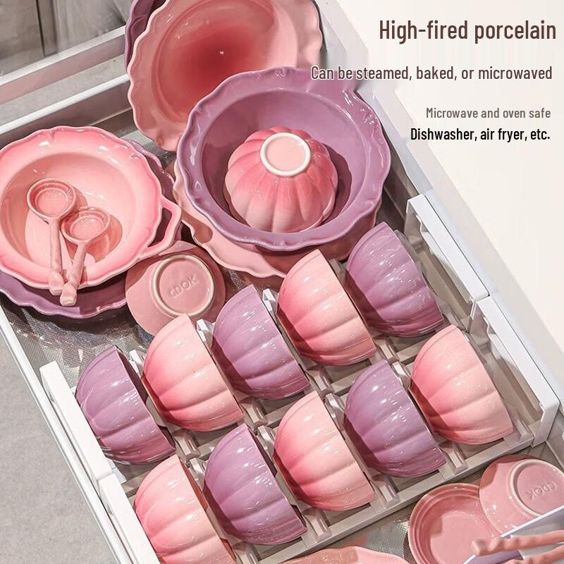 Kangmo Light Luxury Petal Ceramic Dinnerware Set