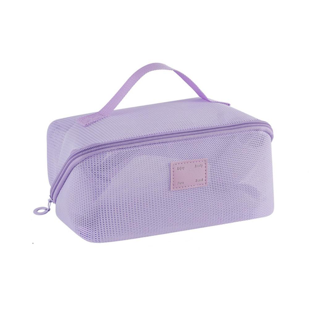 Square Transparent Mesh Cosmetic Bag Lightweight Storage Toiletry Bag  Camping